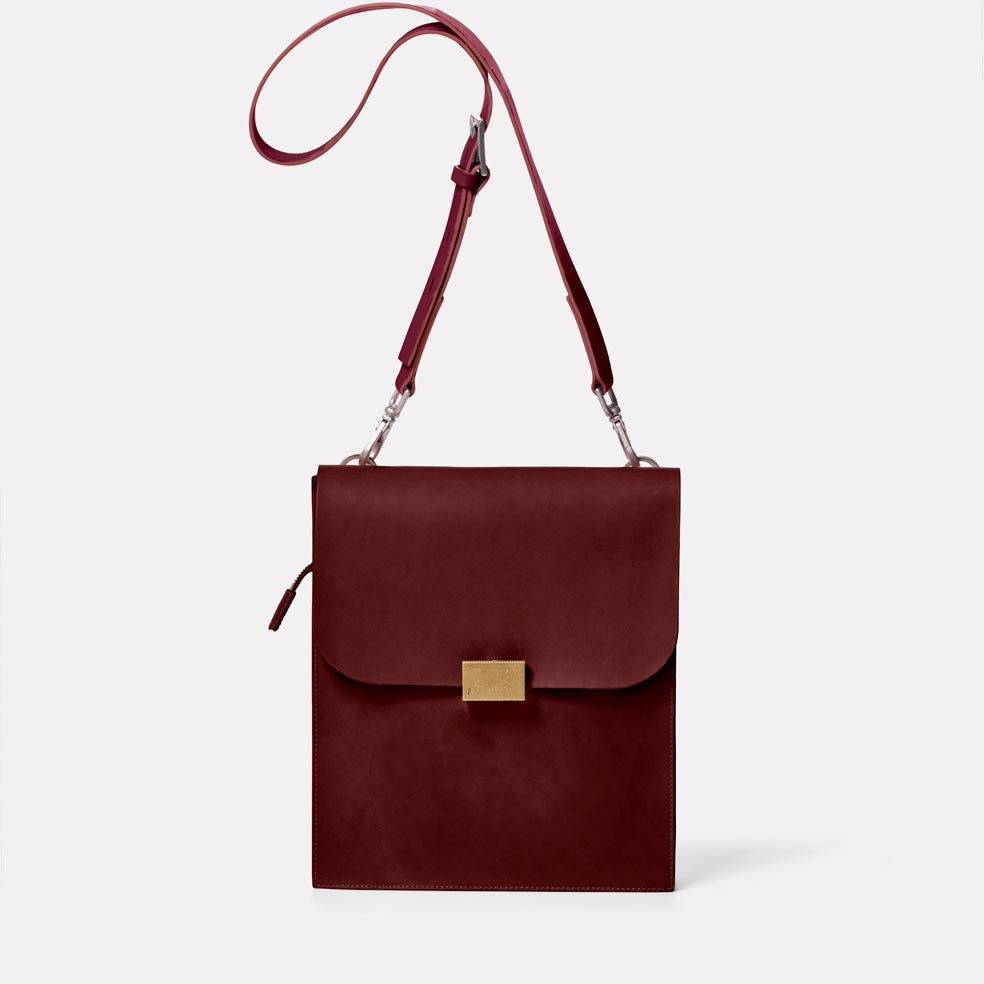 Lori Boundary Leather Crossbody Lock Bag in Brown