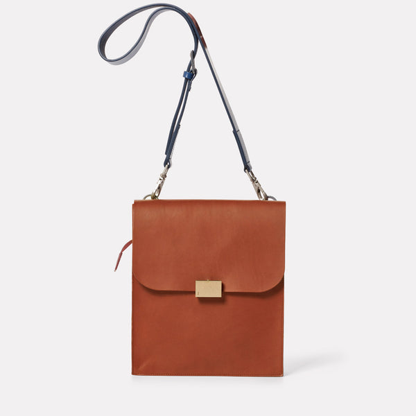 Lori Boundary Leather Crossbody Lock Bag in Oxblood-PORTRAIT BAG-Ally Capellino-oxblood-burgundy-leather-crossbody