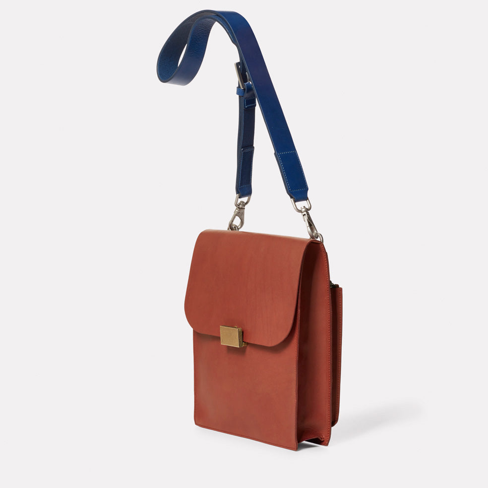 Lori Boundary Leather Crossbody Lock Bag in Oxblood