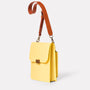 Lori Boundary Leather Crossbody Lock Bag in Yellow-PORTRAIT BAG-Ally Capellino-Yellow-Lemon-Leather-Crossbody