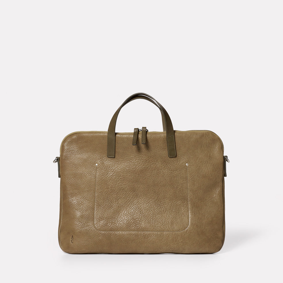 Marcus Calvert Leather Folio Bag in Moss
