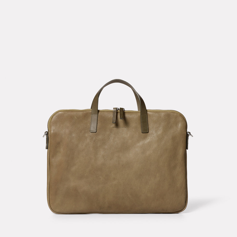 Marcus Calvert Leather Folio Bag in Moss