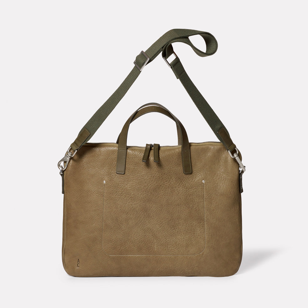 Marcus Calvert Leather Folio Bag in Moss