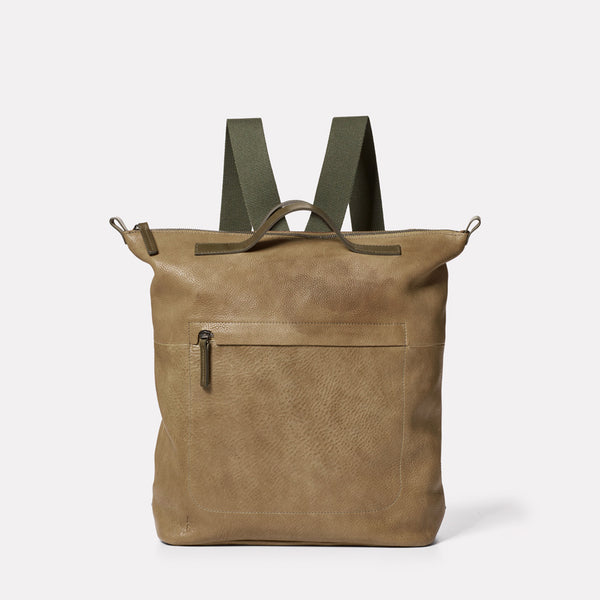 Hoy Mini Leather Backpack in Moss-RUCKSACK-Ally Capellino-moss-green leather-olive leather-green-calvert leather-leather