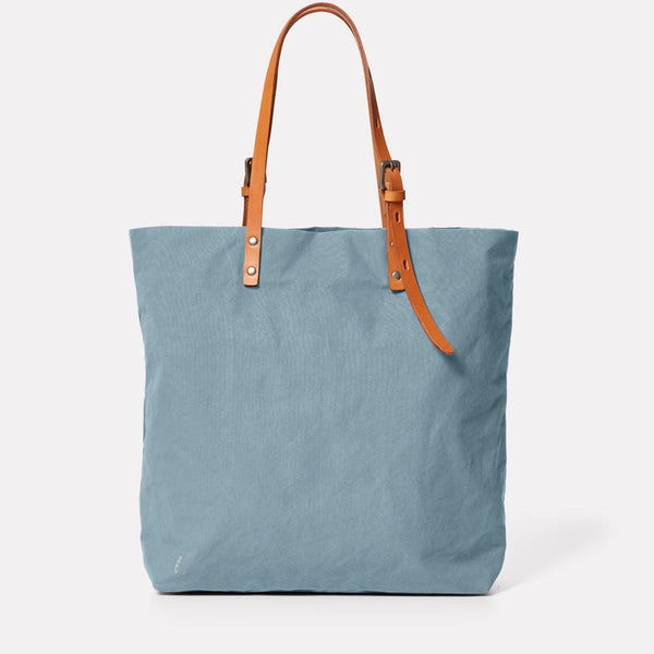 Natalie Waxed Cotton Tote in Blue
