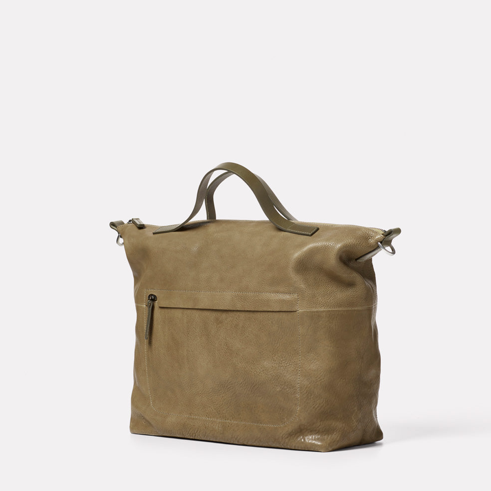 Nichol Calvert Leather Work Bag in Moss