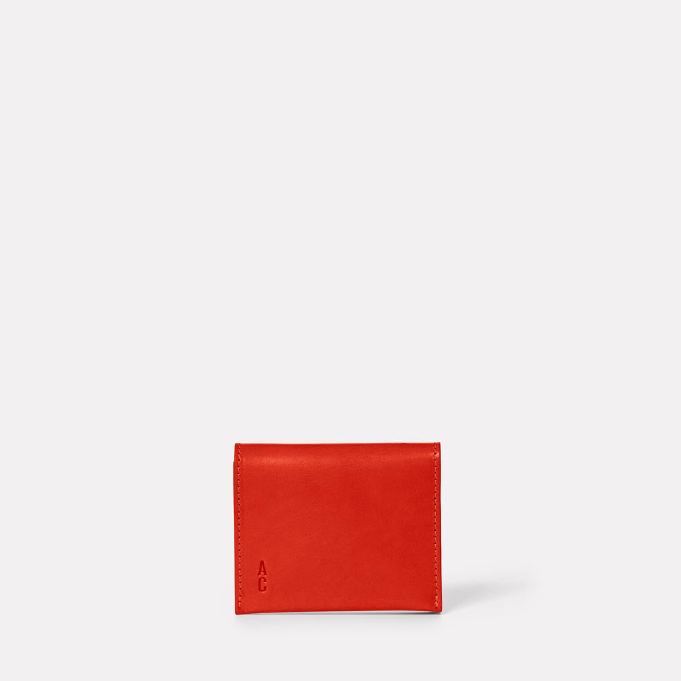 Riley Leather Coin Card Purse in Tomato Red
