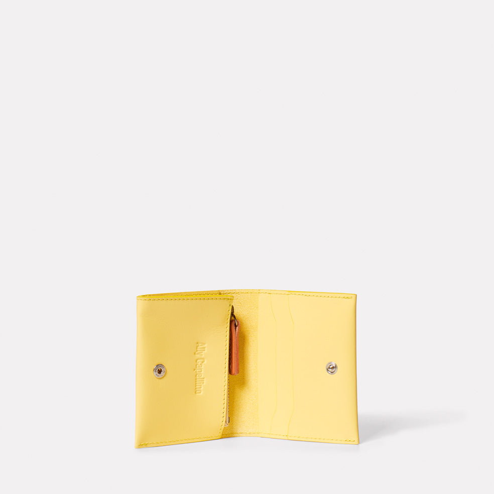 Riley Leather Coin Card Purse in Yellow