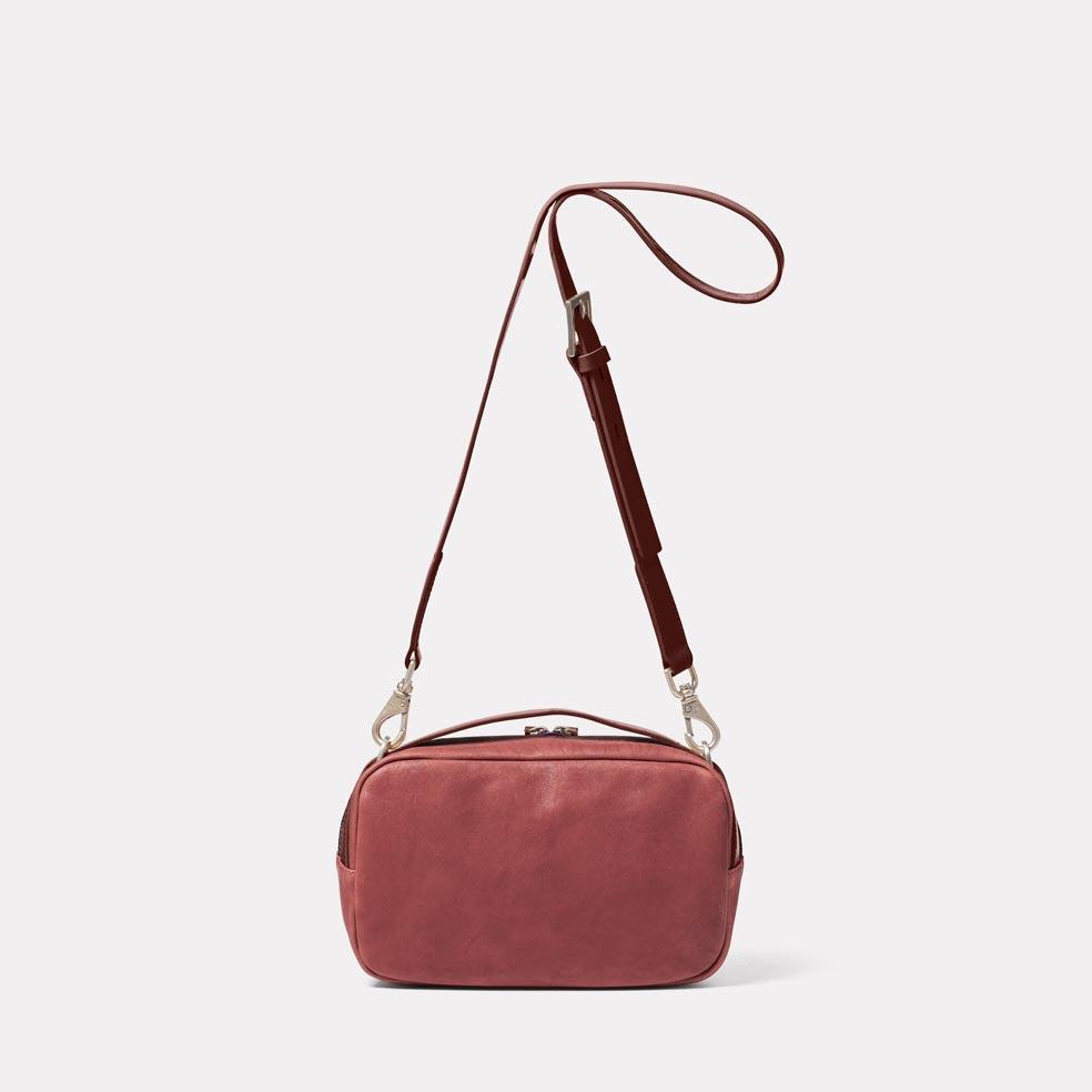 Leila Medium Calvert Leather Crossbody Bag in Oxblood