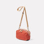 Leila Medium Calvert Leather Crossbody Bag in Rust Angle