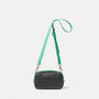 Leila Small Calvert Leather Crossbody Bag in Dark Green Back