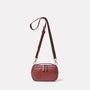 Leila Small Calvert Leather Crossbody Bag in Oxblood Front