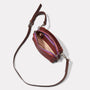 Leila Small Calvert Leather Crossbody Bag in Oxblood Inside