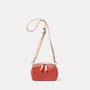 Leila Small Calvert Leather Crossbody Bag in Rust Front
