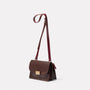 Lockie Boundary Leather Crossbody Lock Bag in Brown Angle