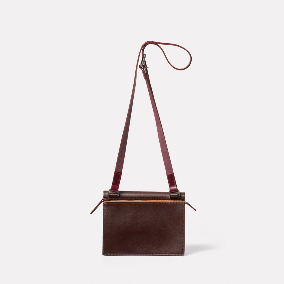 Lockie Boundary Leather Crossbody Lock Bag in Brown