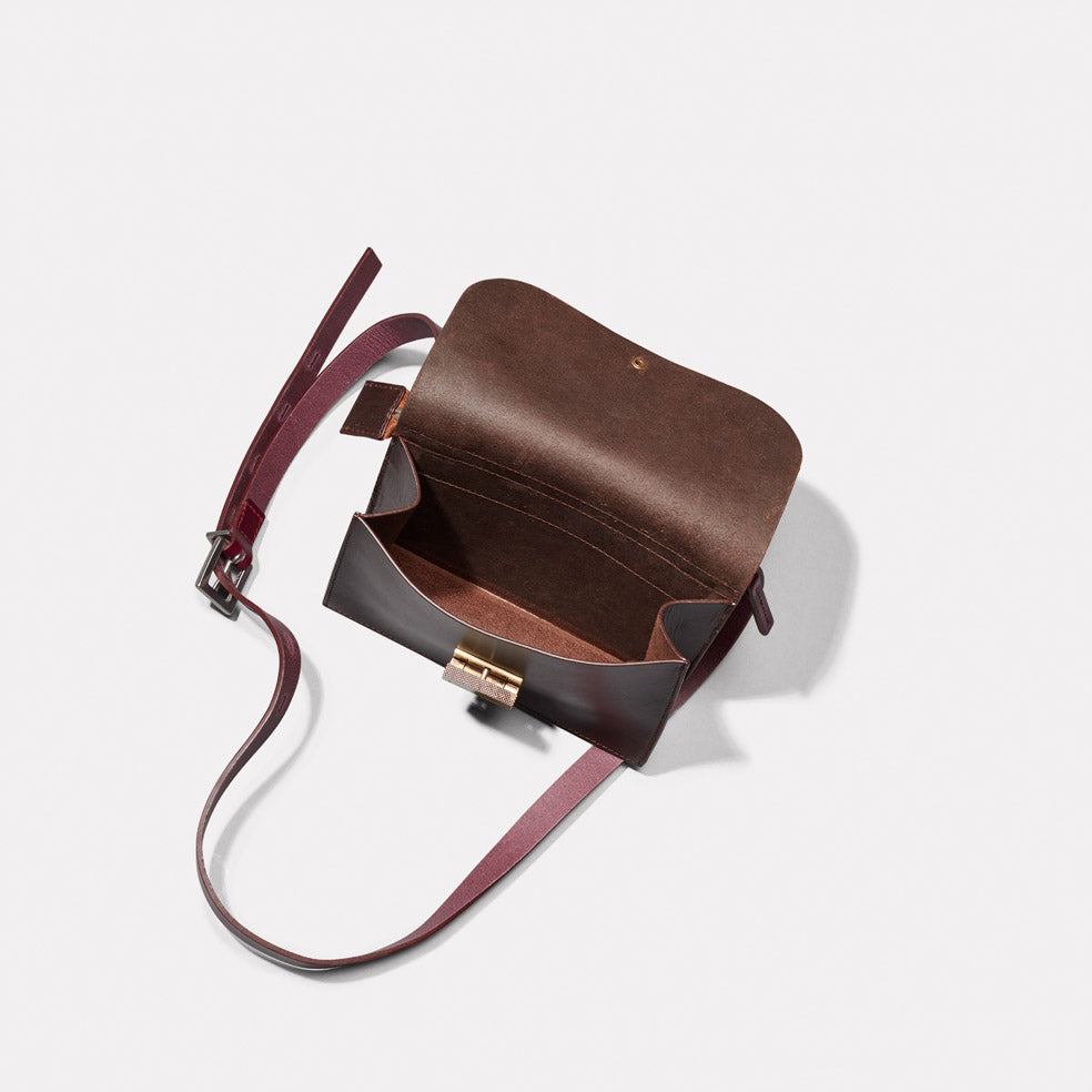 Lockie Boundary Leather Crossbody Lock Bag in Brown