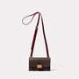 Mini Lock Boundary Leather Crossbody Lock Bag in Brown