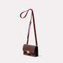 Mini Lock Boundary Leather Crossbody Lock Bag in Brown