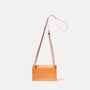 Mini Lock Boundary Leather Crossbody Lock Bag in Apricot Back