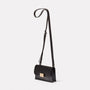 Mini Lock Boundary Leather Crossbody Lock Bag in Black Angle