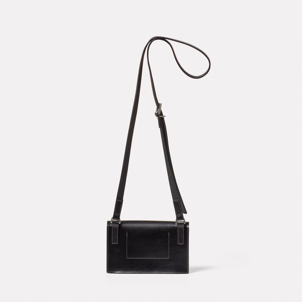 Mini Lock Boundary Leather Crossbody Lock Bag in Black – Ally