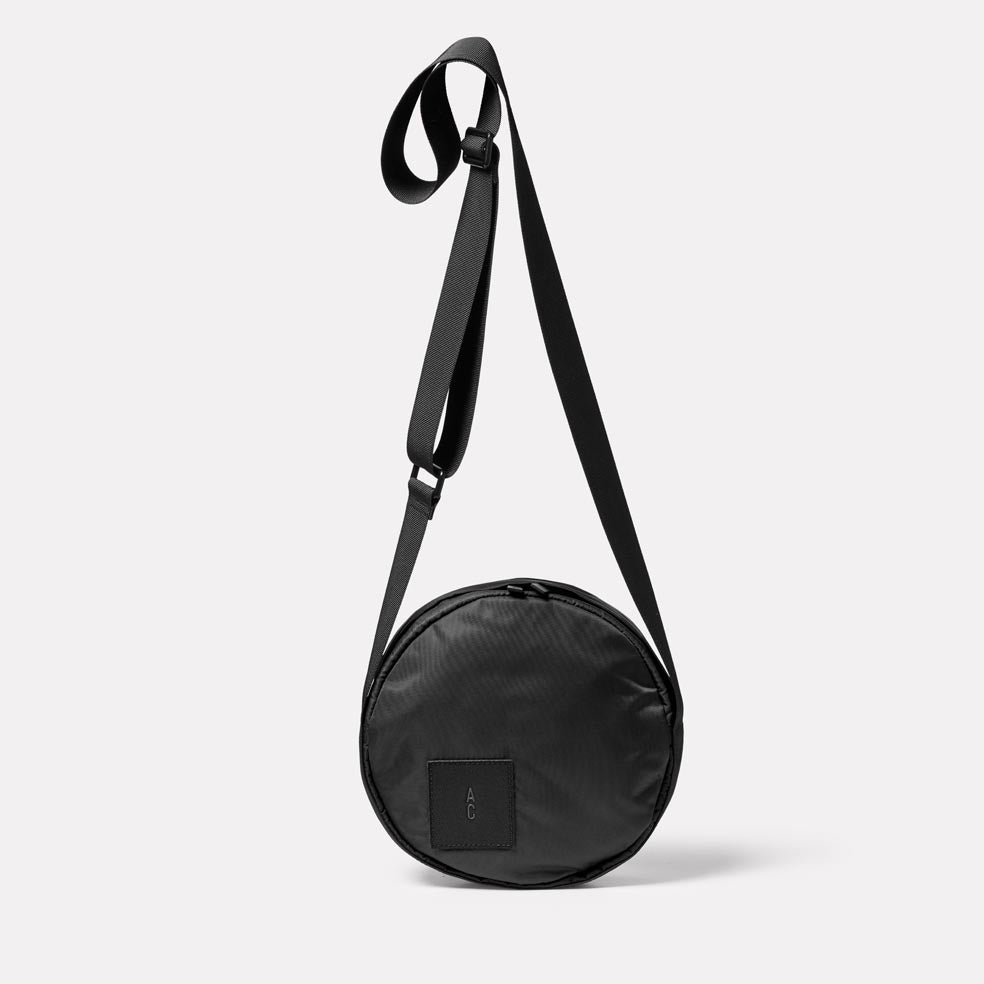 Bill Circle Nylon Crossbody Bag in Black