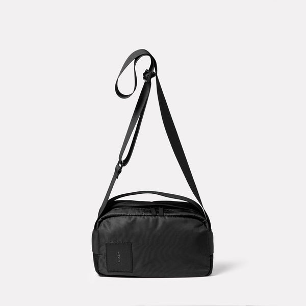 Leila B Nylon Crossbody Bag in Black Front