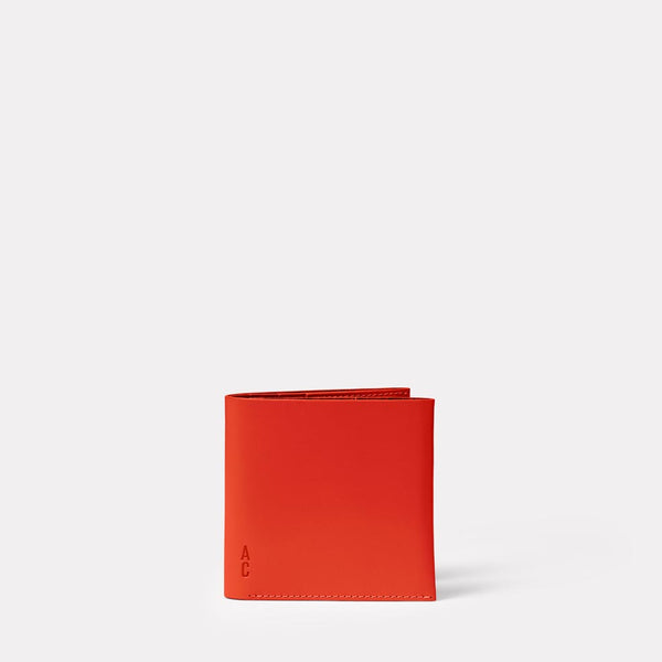 Oliver Leather Wallet in Tomato Front