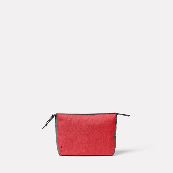 Wiggy Travel and Cycle Washbag in Red & Drizzle Front