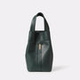 Blake Boxy Leather Bucket Bag in Green front