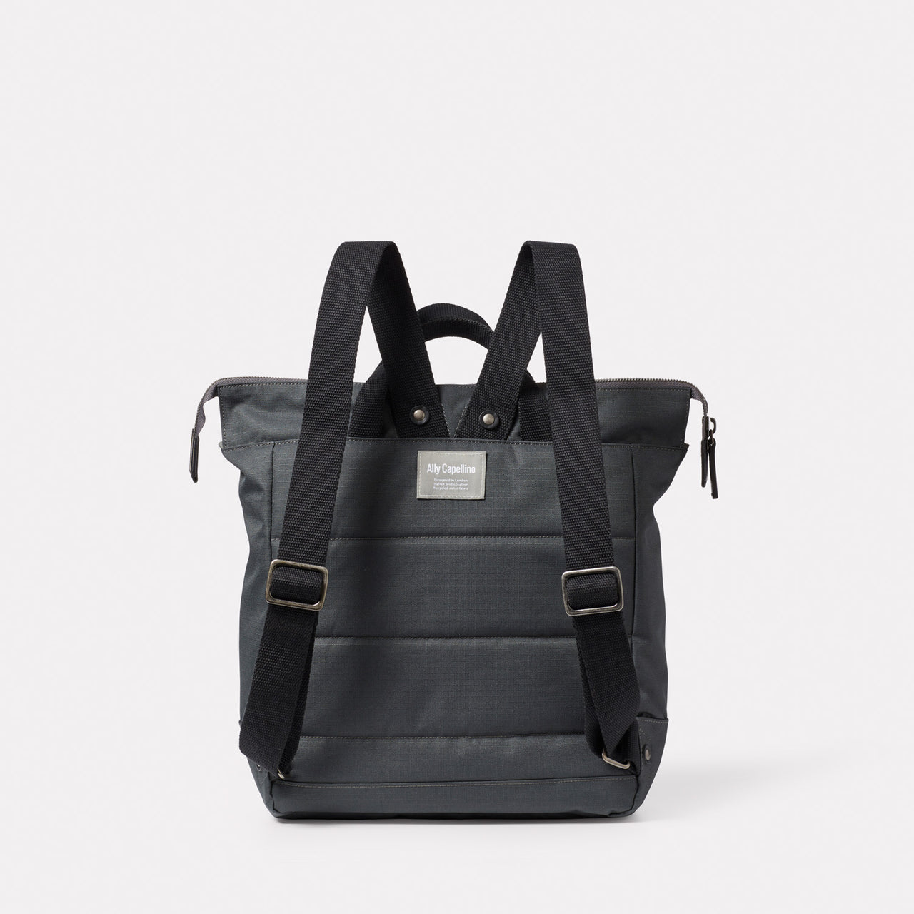 Frances Recycled Ripstop Nylon Backpack in Dark Grey