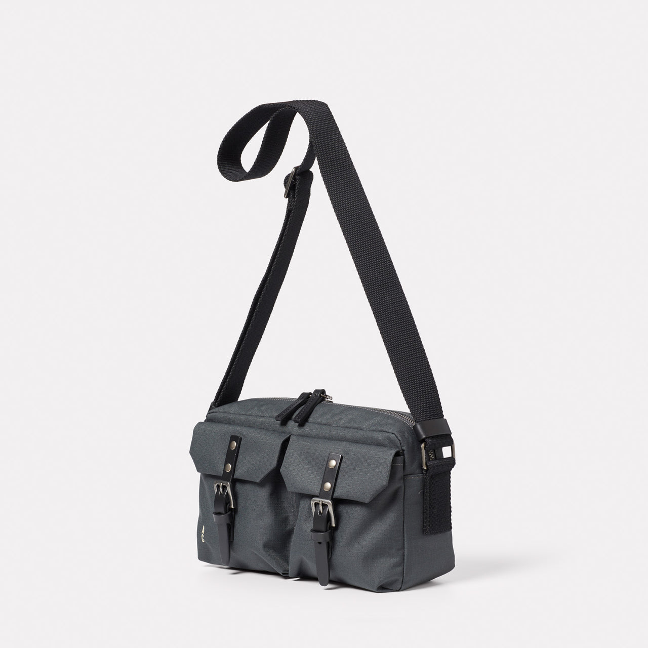 Franco Recycled Ripstop Nylon Crossbody Bag in Dark Grey