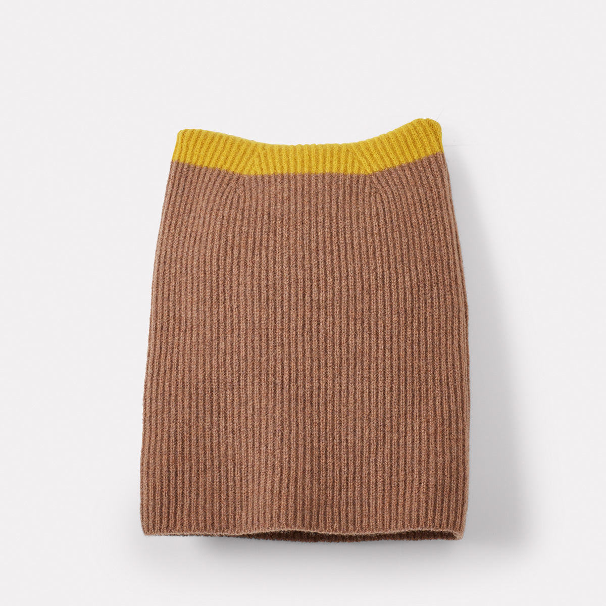Lambswool Hat in Sage and Yellow
