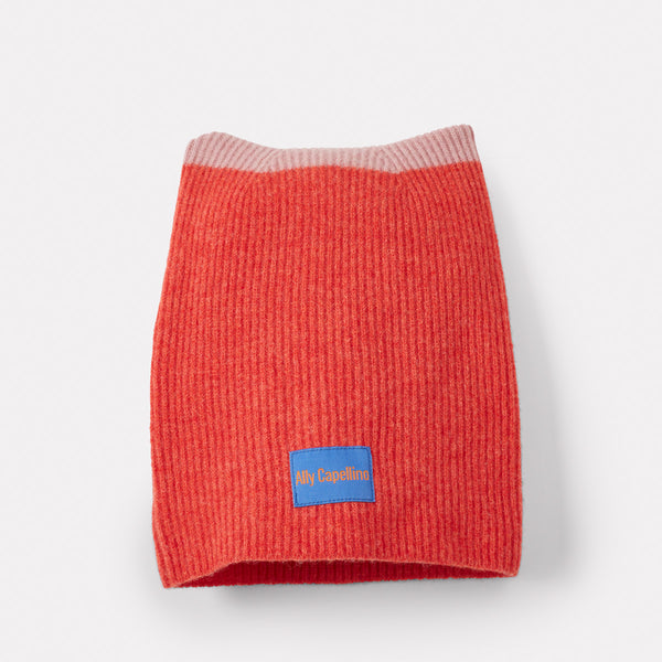 Lambswool Hat in Inferno and Pink