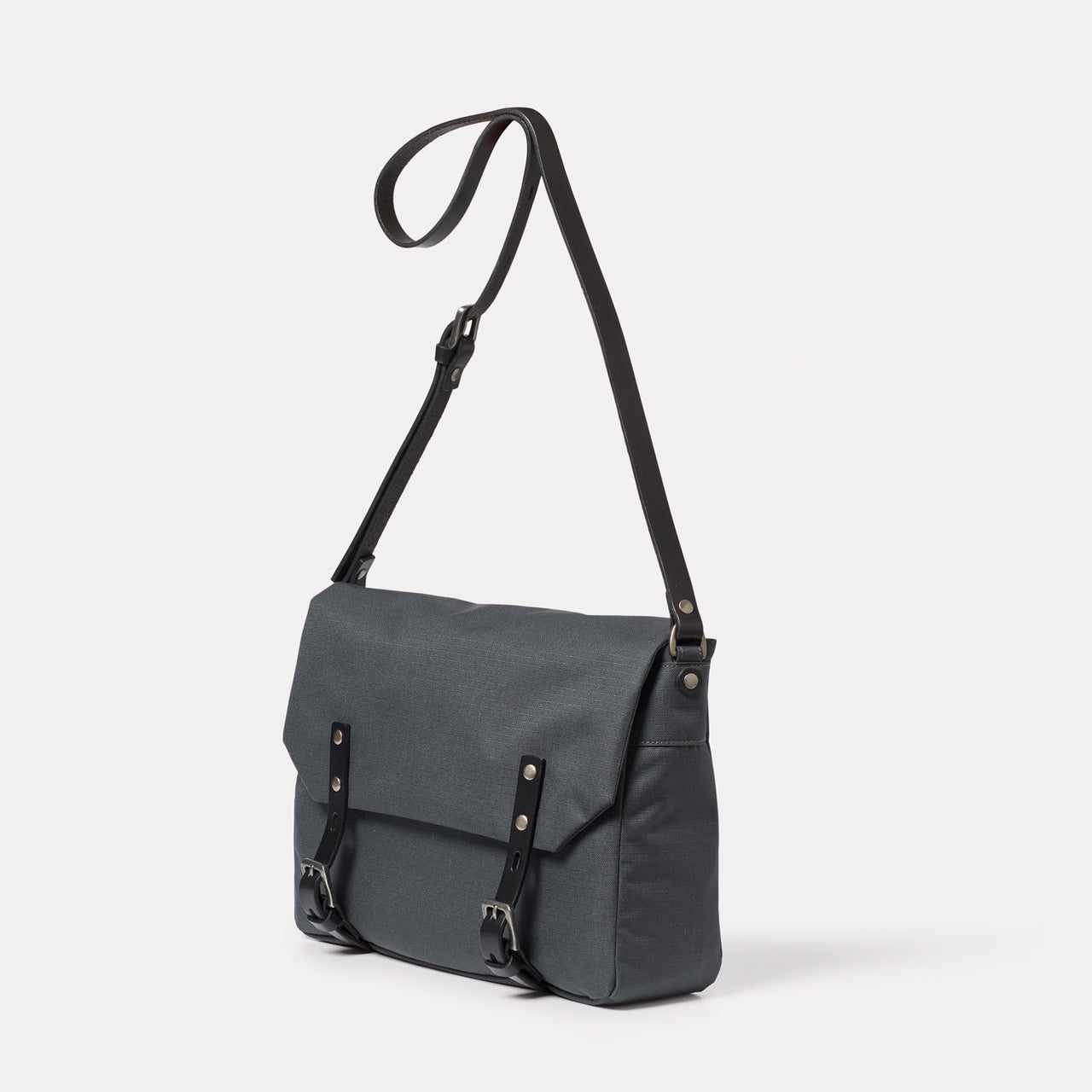 Jeremy Small Recycled Ripstop Nylon Satchel in Dark Grey