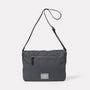 Jeremy Small Waxed Cotton Satchel in Dark Grey back