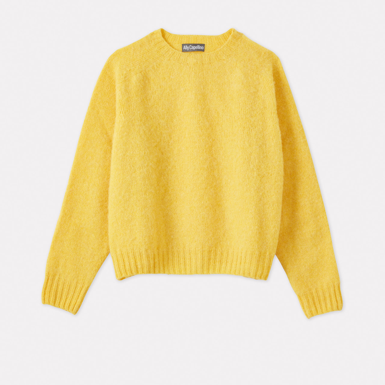 Cropped Lambswool Jumper in Lemon