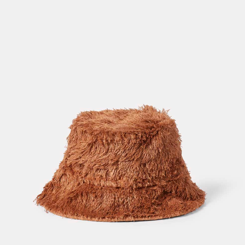 Terry Hemp Fur Bucket Hat in Sand