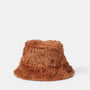 Terry Hemp Fur Bucket Hat in Sand back