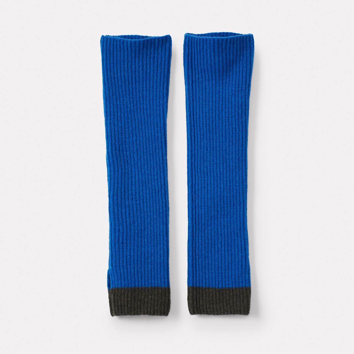 Lambswool Wrist Warmers in Green Seaweed and Speedwell