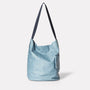 Womens, SS19, shoulder bag, bucket bag, leather bag, leather handbag, blue, denim, light blue, blue leather bag, blue bucket bag, leather bucket bag, leather shoulder bag, blue shoulder bag, blue handbag, 