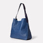 Cleve Large Calvert Leather Shoulder Bag in Navy