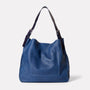 Cleve Large Calvert Leather Shoulder Bag in Navy