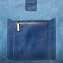 Cleve Large Calvert Leather Shoulder Bag in Navy