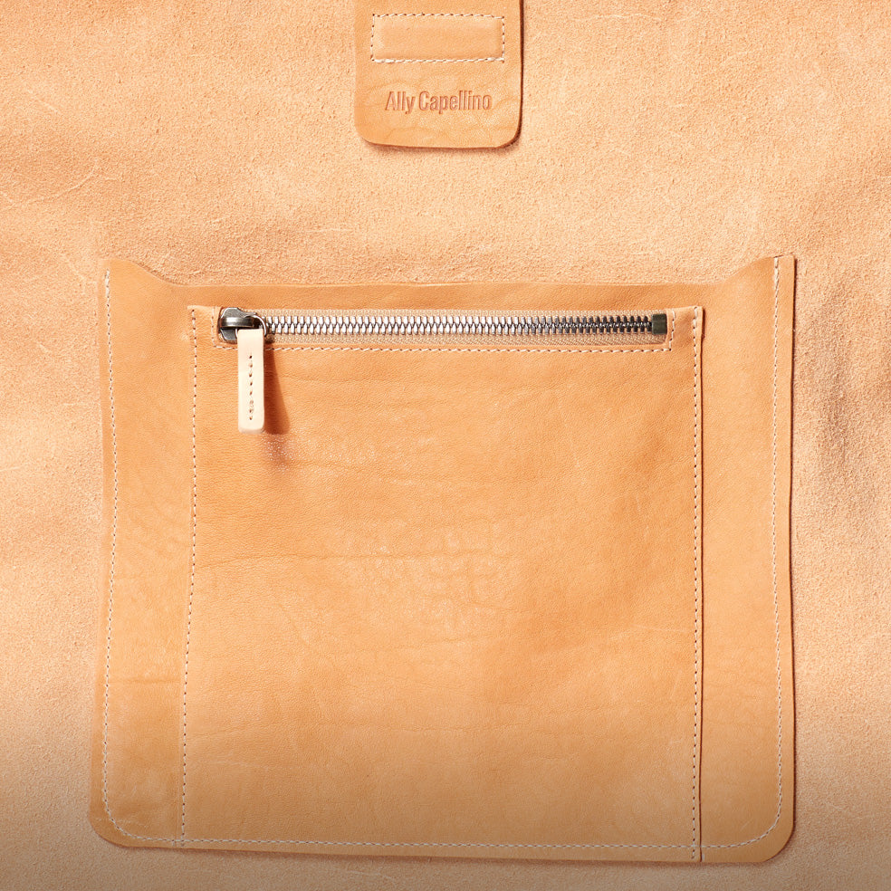 Cleve Large Calvert Leather Shoulder Bag in Tan