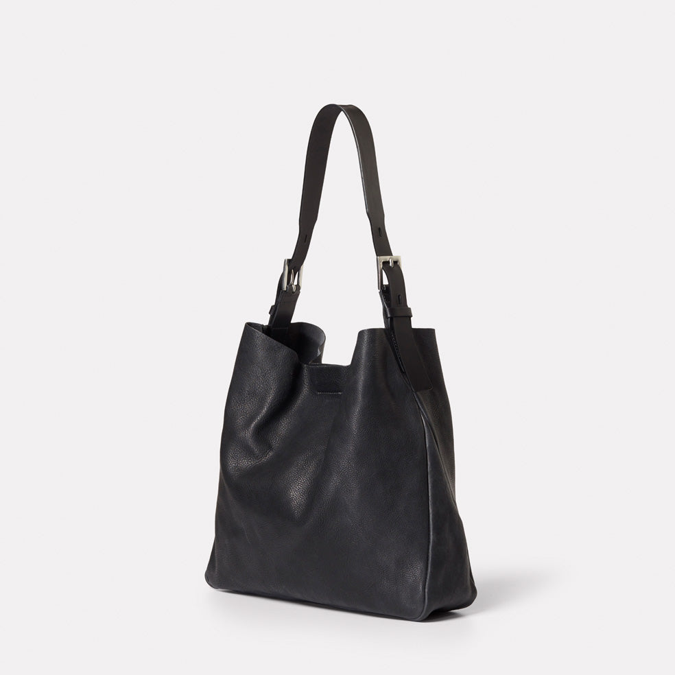 Cleve Calvert Leather Shoulder Bag in Black | Ally Capellino