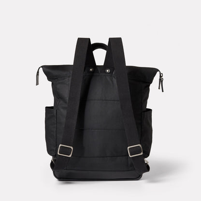 Fin Waxed Cotton Backpack in Black-TALL RUCKSACK-Ally Capellino-Ally Capellino