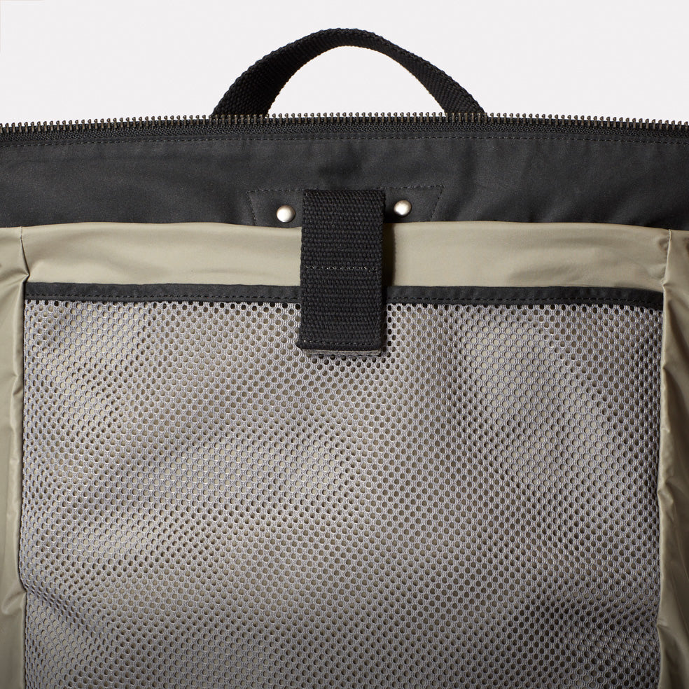 Fin Waxed Cotton Backpack in Black-TALL RUCKSACK-Ally Capellino-Ally Capellino