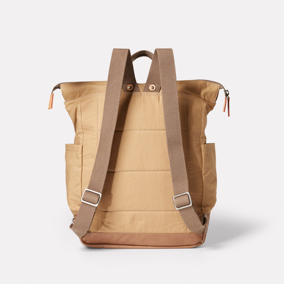 Fin Waxed Cotton Backpack in Sand